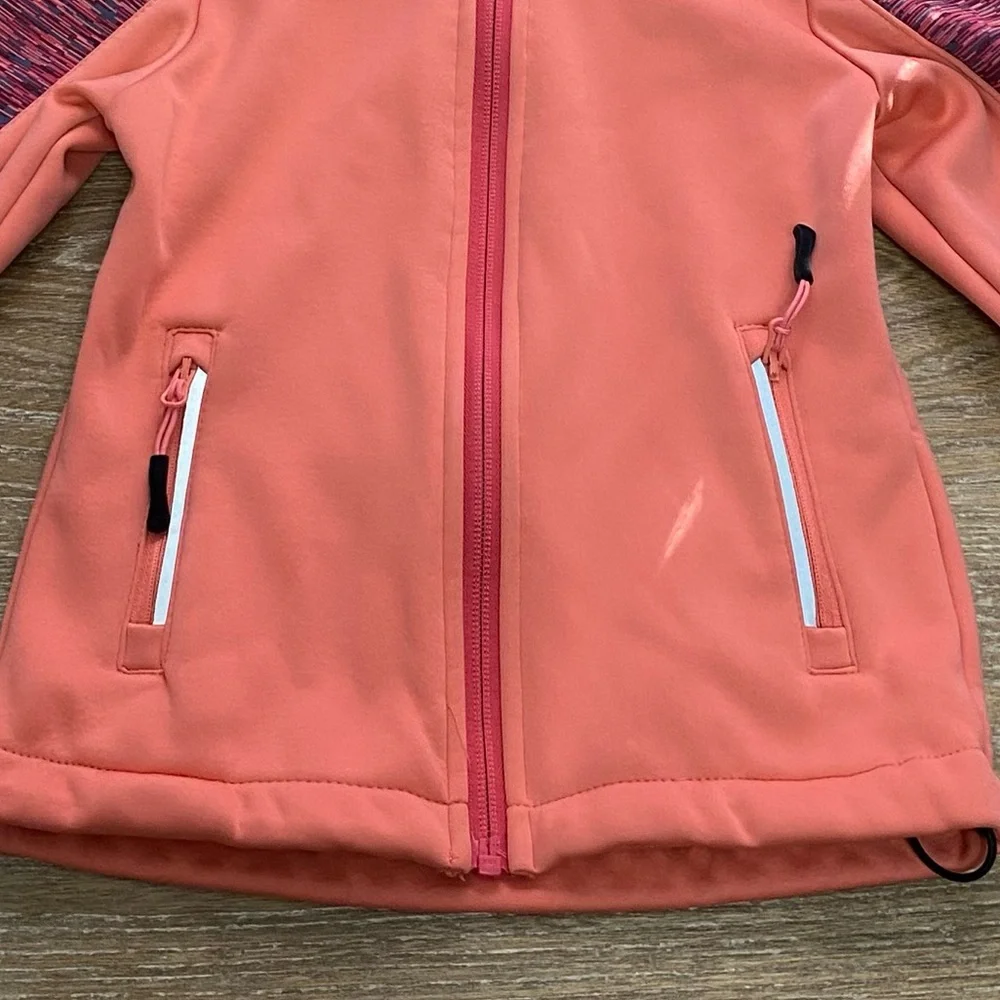 Crivit Toddler Girls Softshell Full Zip Hooded Jacket Pink Sz 2-4 YRS Outerwear